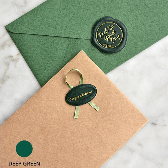 Deep green - Feel so good leather seal deco sticker