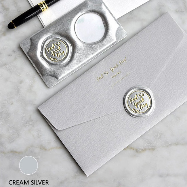 Cream silver - Feel so good thanks pocket letter set with seal stickers