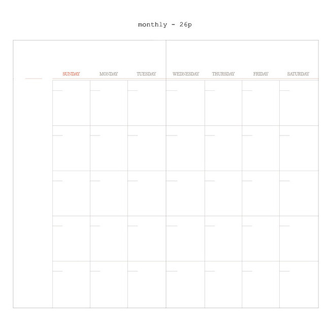 Monthly - Livework Moment small dateless daily diary planner
