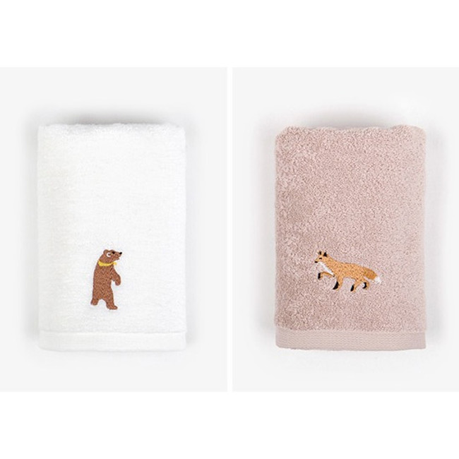Dailylike Embroidery cotton hand towel set - Animal