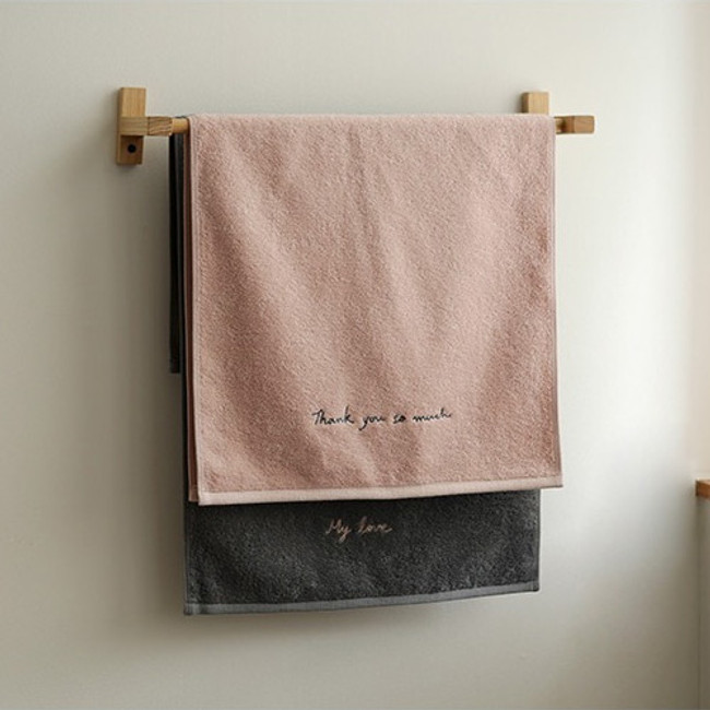 Example of use -  Embroidery cotton hand towel set - Thank you my love