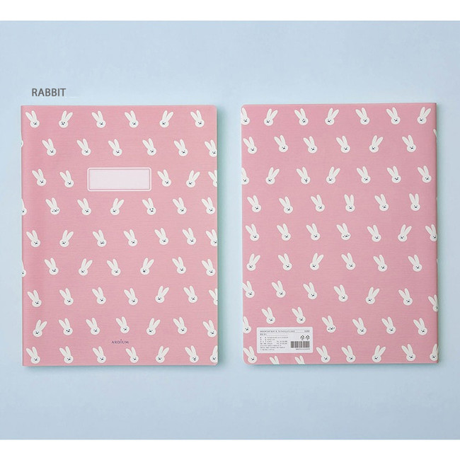 Rabbit - Ardium Soft pattern extra large lined school notebook