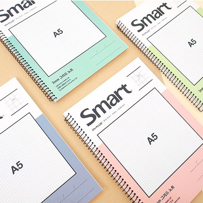 2young Smart spiral bound A5 size grid notebook