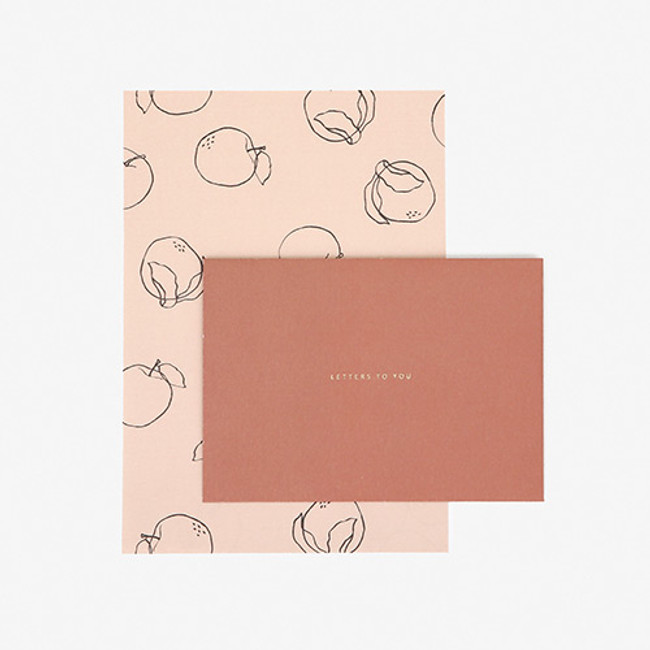 Dailylike Daily letter paper and envelope set - Plain apple