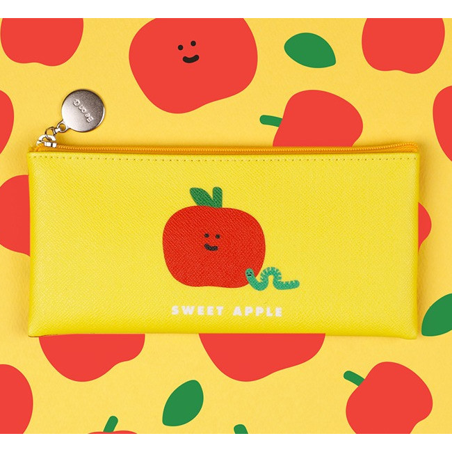 Sweet apple - Fruit PU flat zipper pencil case pouch