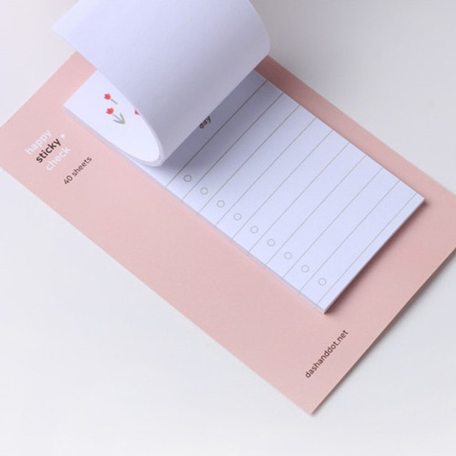 40 sheets - Dash and Dot Happy checklist sticky notepad memo