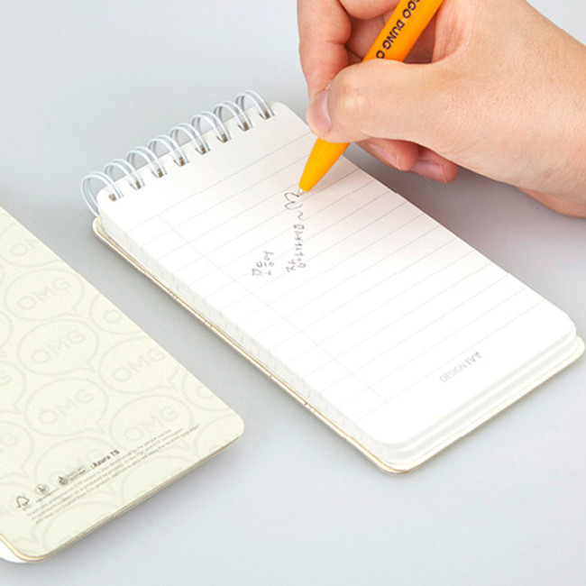 Example of use - Ggo deung o pocket spiral lined notepad