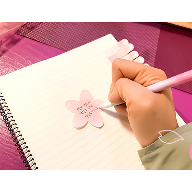 Example of use - Oev cherry blossom sticky memo it notepad set