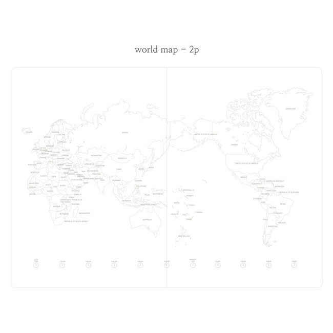 World map - Livework Moment large blank notebook ver3