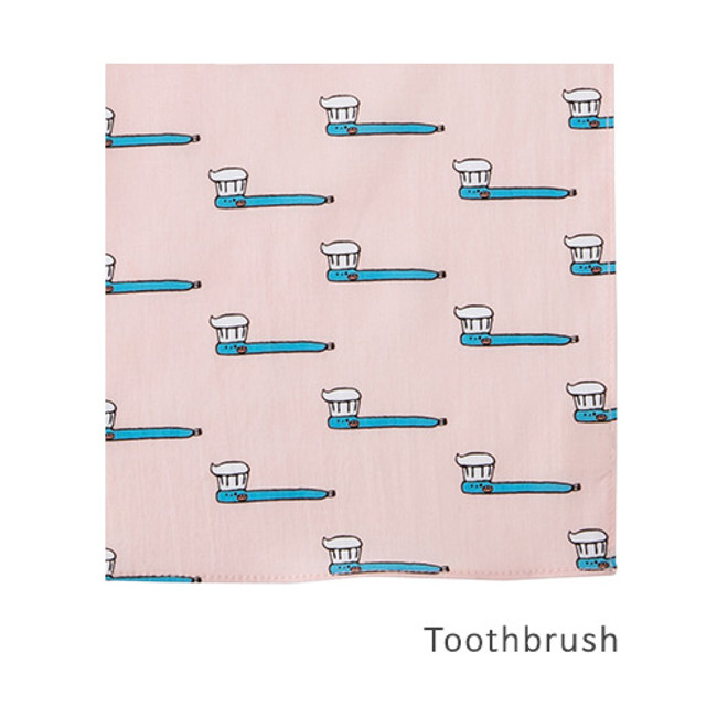 Toothbrush - Livework Illustration pattern squared edge hankie handkerchief