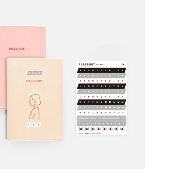 Comes with sticker sheet - gyou All about travel passport case holder - moonlight