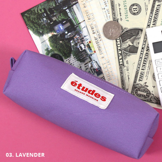 Lavender - Second Mansion Etudes zipper fabric pencil case pouch
