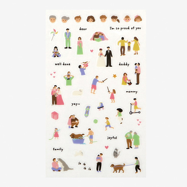 Dailylike Daily transparent deco sticker - Family