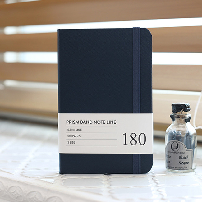 Indigo Prism 180 pages small lined notebook with elastic band