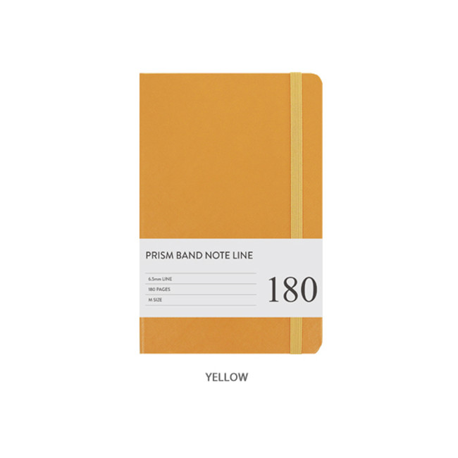 Yellow - Prism 180 pages medium lined notebook with elastic band