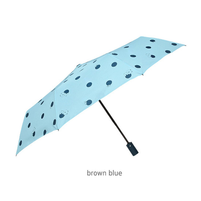 Brown blue - Monopoly Line friends hanging automatic 3 fold umbrella