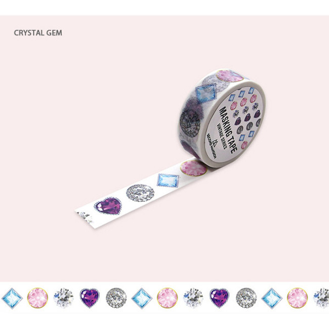 Crystal gem - Jewelry pattern 15mm wide deco masking tape