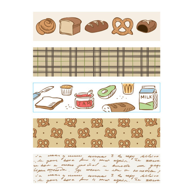 Dailylike Bread masking seal paper deco sticker 4 sheets set