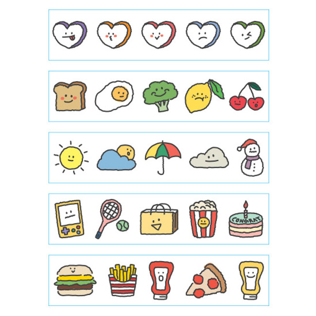 Dailylike My diary masking seal paper deco sticker 4 sheets set
