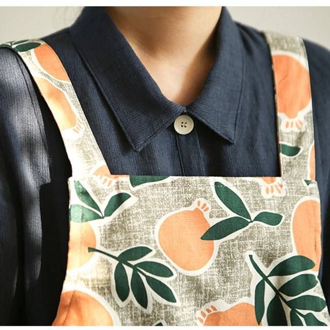 Example of use - Dailylike Sweet fruits pattern oxford fabric cross back apron