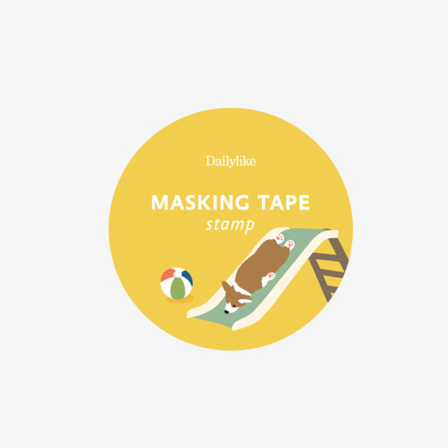 Package of Dailylike Welsh corgi deco single stamp masking tape