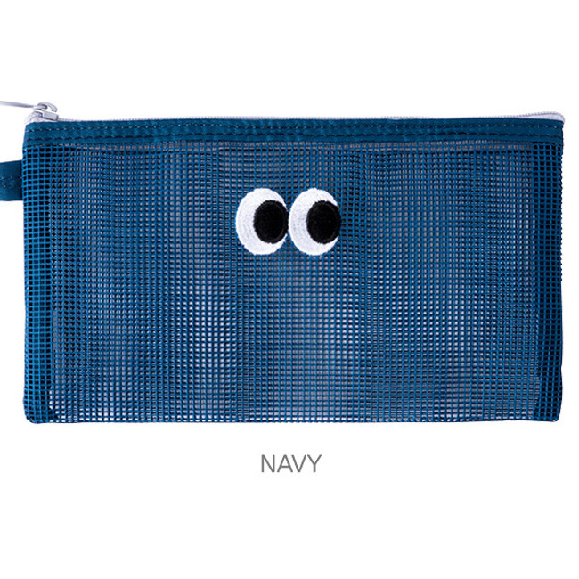 Navy - Livework Som Som stitch mesh zipper pouch ver2