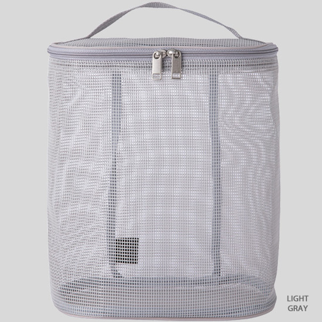 Light gray - Livework A low hill spa mesh travel zipper tote bag