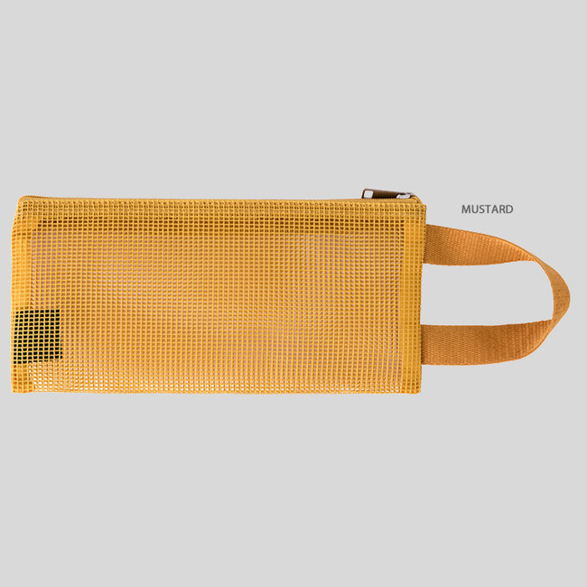 Mustard - Livework A low hill handle mesh travel zipper pouch