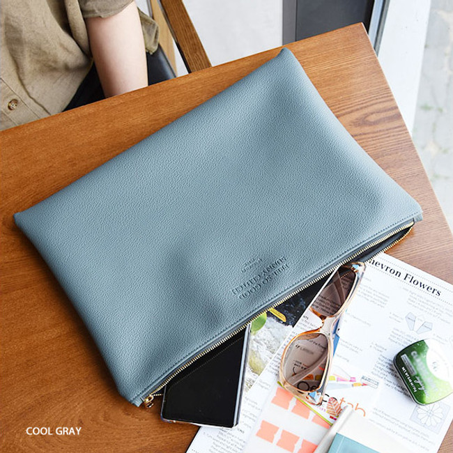 Cool gray - Play Obje Feel so good clutch bag with glasses pocket