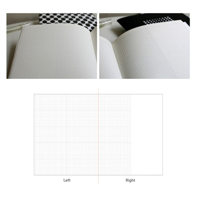 Inndesign Black and white pattern A5 grid blank notebook