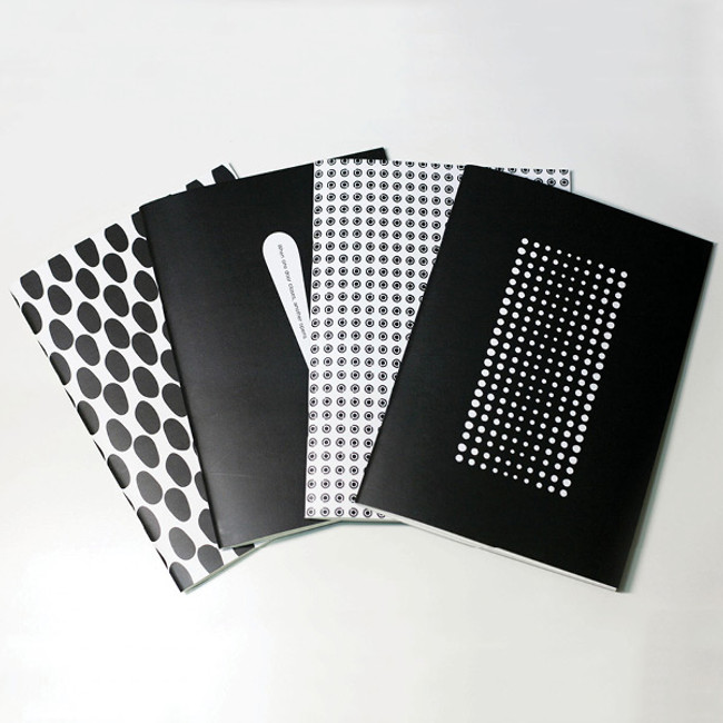 Inndesign Black and white pattern A5 grid blank notebook