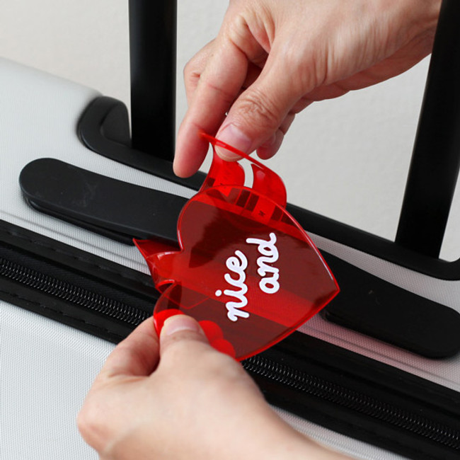 How to use - 2NUL Nice and clear heart travel luggage name tag