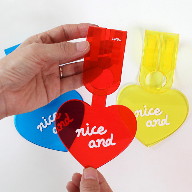 2NUL Nice and clear heart travel luggage name tag