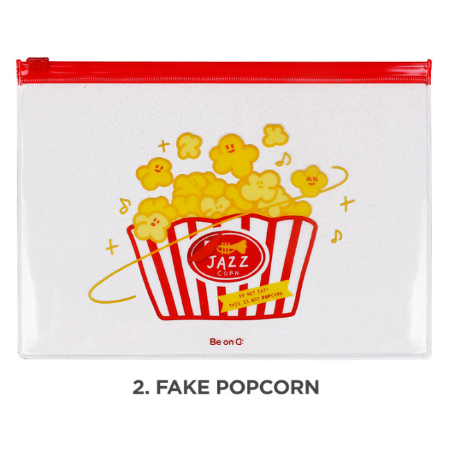 Fake popcorn - Be on D Fake food medium clear zip lock pouch 