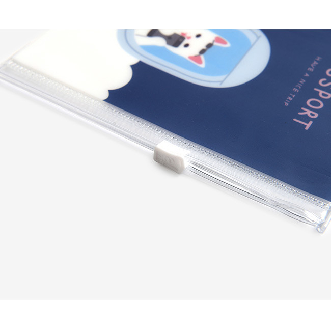 Detail of Dailylike Happy cat zip pocket travel passport cover holder