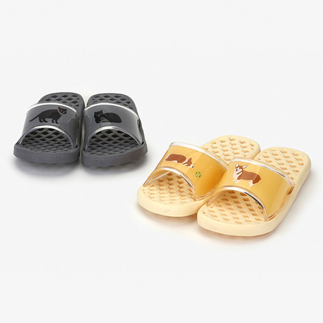 Dailylike Welsh corgi and cat non slip bath shower slippers 