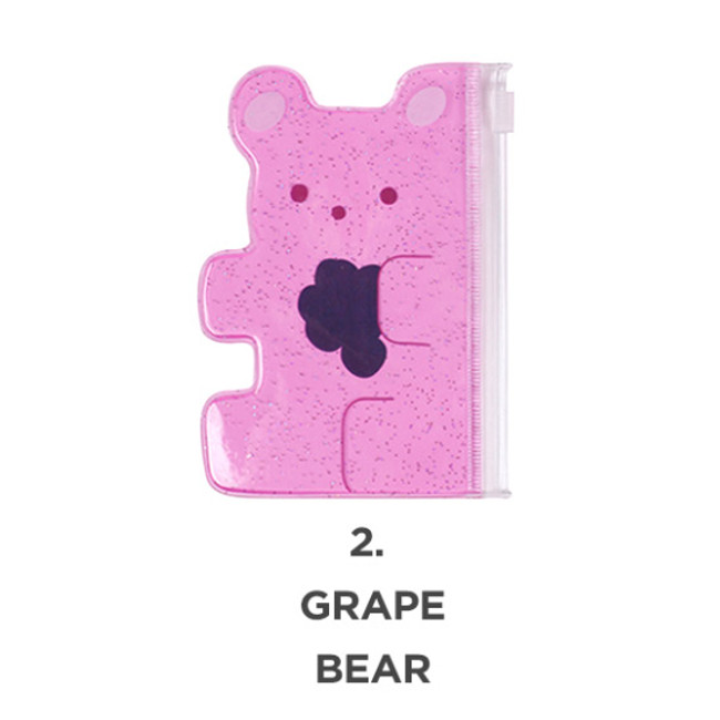 Grape bear - Jelly bear party small clear zip lock pouch