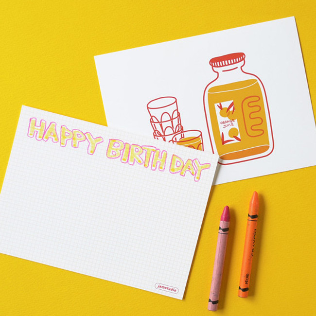 Example of use - Jam Studio Orange juice message card with envelope