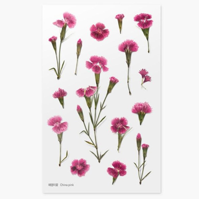 Appree China pink press flower stickers