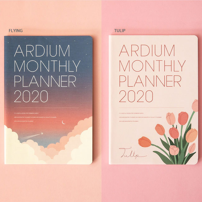 Flying, Tulip - Ardium 2020 dated monthly planner scheduler