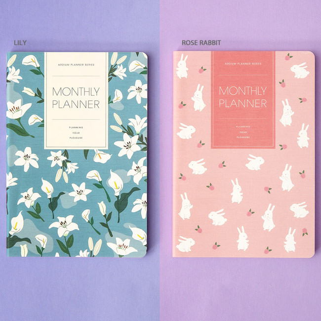 Lily, Rose rabbit - Ardium 2020 dated monthly planner scheduler