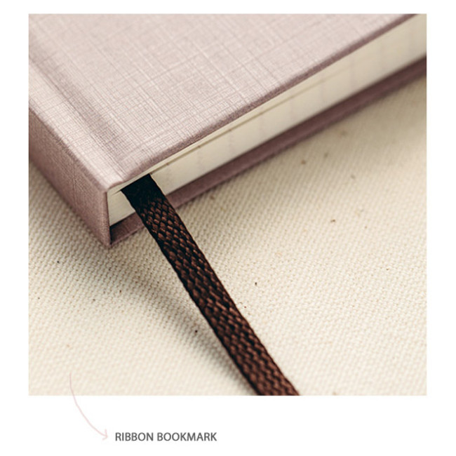 Ribbon bookmark -Livework Korean poetry large hardcover lined grid notebook
