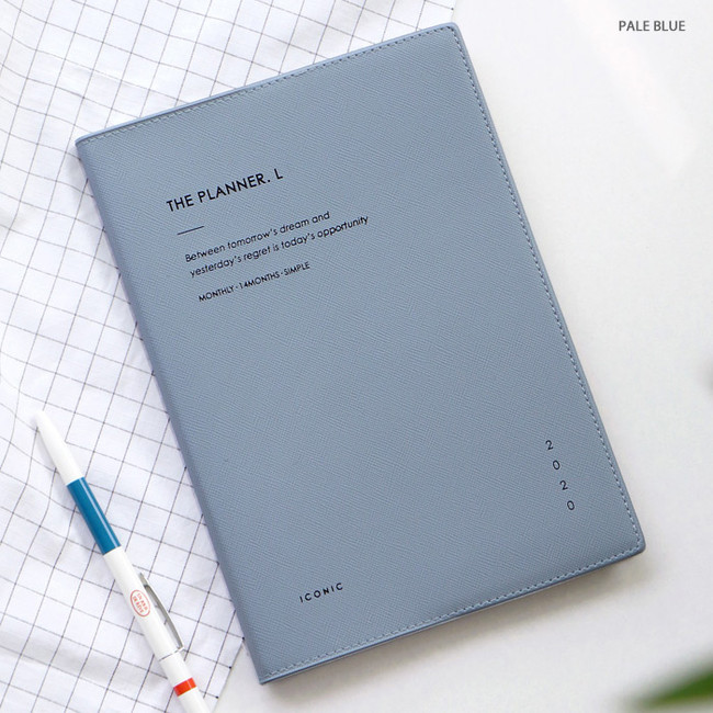 Pale blue - ICONIC 2020 Simple large dated monthly planner scheduler