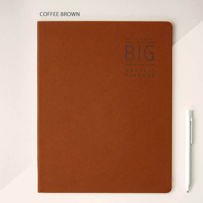 Coffee brown - Ardium 2020 Premium big dated monthly planner scheduler
