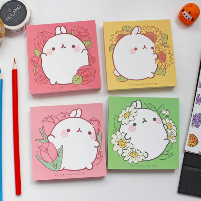 Bookcodi Blooming day with Molang cute memo notepad