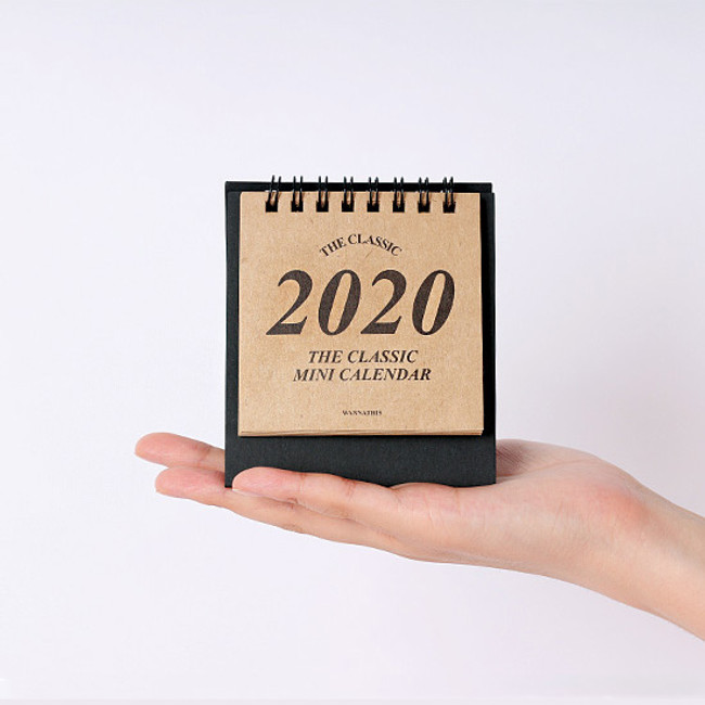 Wanna This 2020 Classic small spiral bound desk calendar