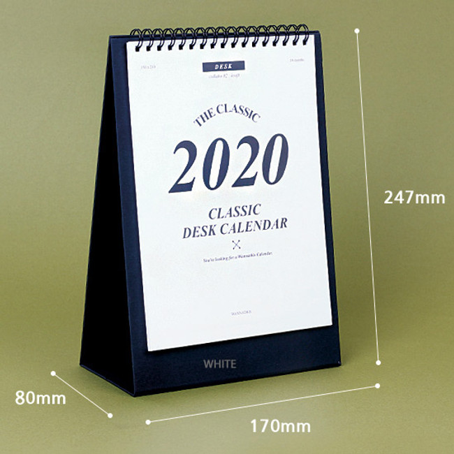 Size - Wanna This 2020 Classic stand up desk flip calendar
