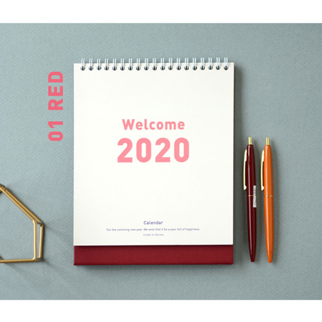 Red - Jam studio 2020 Welcome standing desk flip calendar