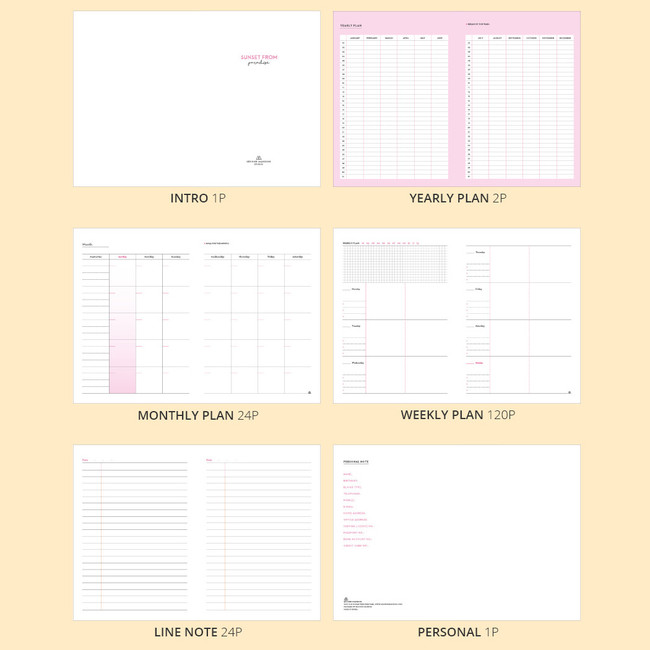 Planner section - Second Mansion Aloha mood dateless weekly diary planner