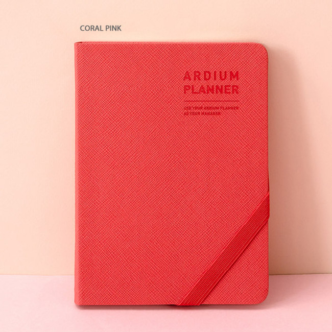 Coral pink - Ardium 2020 Simple small dated weekly diary planner